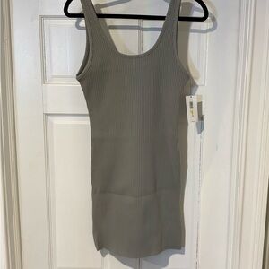Calvin Klein Sleeveless Ribbed Dress - Olive Green